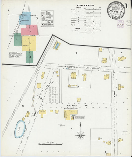 Sanborn Fire Insurance Map from Pennington, Mercer County, New Jersey. (1902) – Historic Sanborn Fire Insurance Map Print