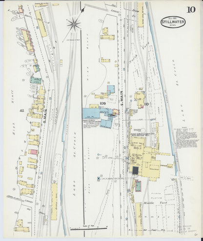 Sanborn Fire Insurance Map from Stillwater, Washington County, Minnesota (1891), Sheet #0010 - Historic Sanborn Fire Insurance Map Print, vintage old map wall art, antique decor, genealogy gift, Minnesota Minnesota map