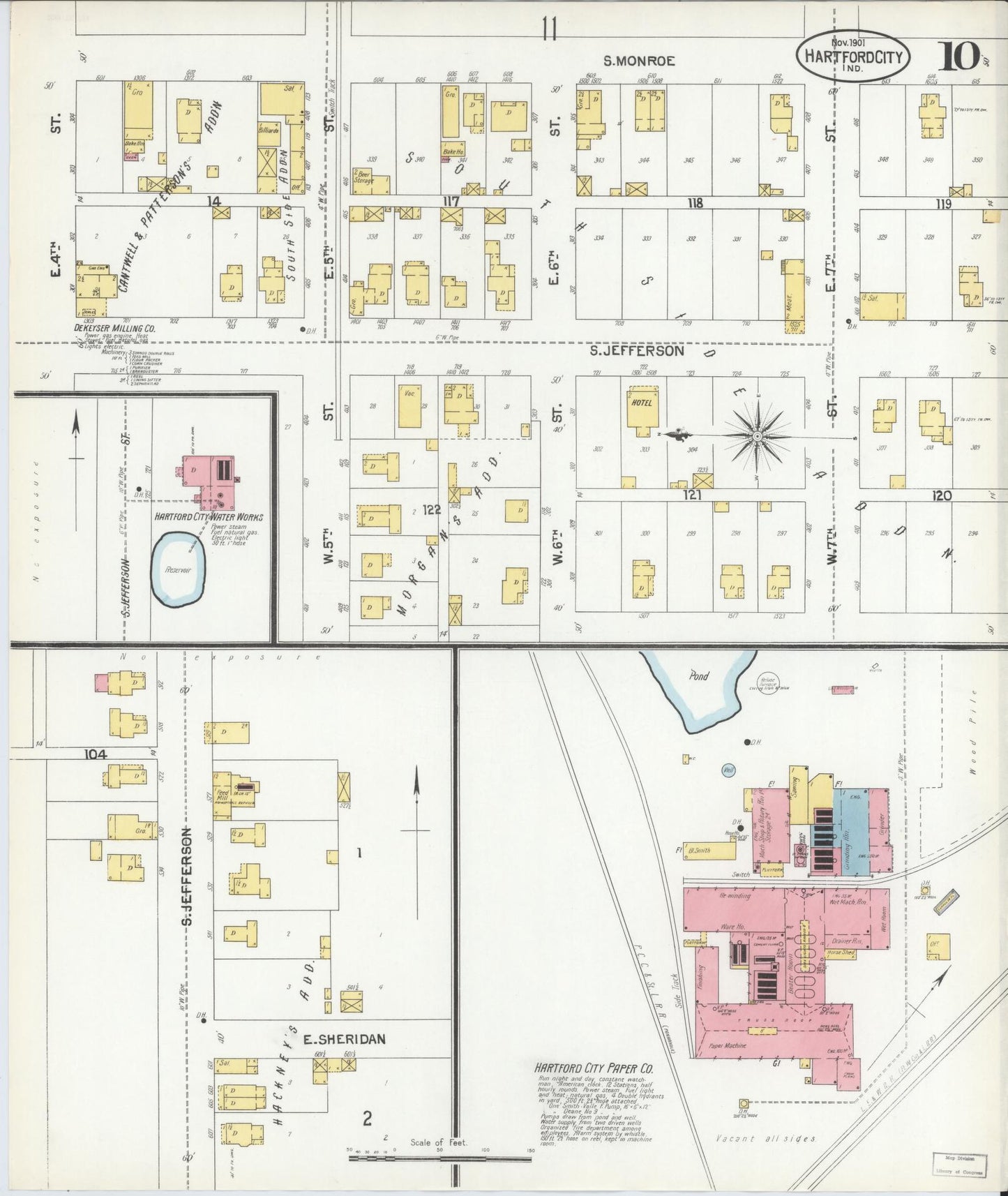Sanborn Fire Insurance Map from Hartford City, Blackford County, Indiana (1901), Sheet #0010 - Complete Map Set gallery image, historic Sanborn map, vintage wall art, Indiana Indiana