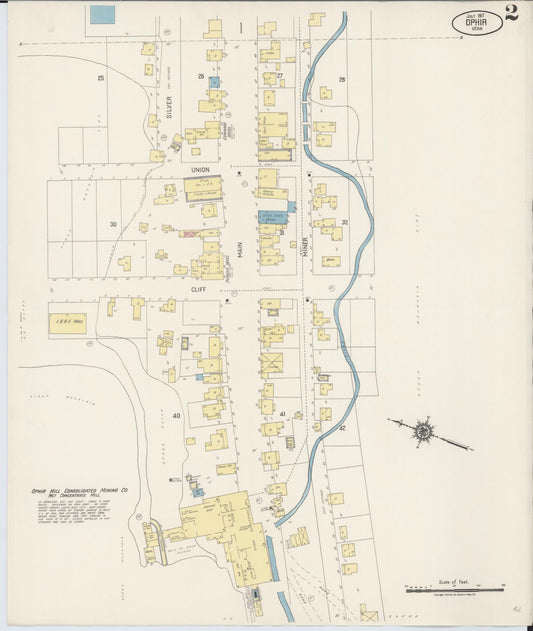 Sanborn Fire Insurance Map from Ophir, Tooele County, Utah (1917), Sheet #0002 - Historic Sanborn Fire Insurance Map Print, vintage old map wall art, antique decor, genealogy gift, Utah Utah map