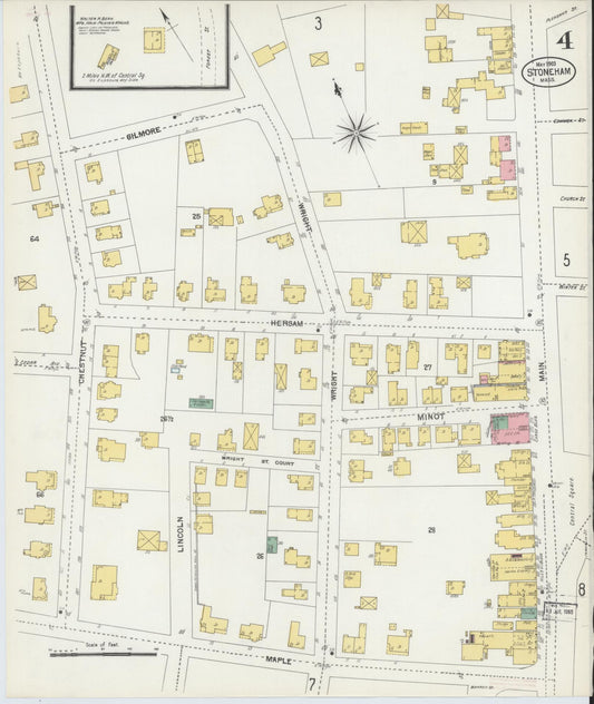 Sanborn Fire Insurance Map from Stoneham, Middlesex County, Massachusetts (1903), Sheet #0004 - Historic Sanborn Fire Insurance Map Print, vintage old map wall art, antique decor, genealogy gift, Massachusetts Massachusetts map