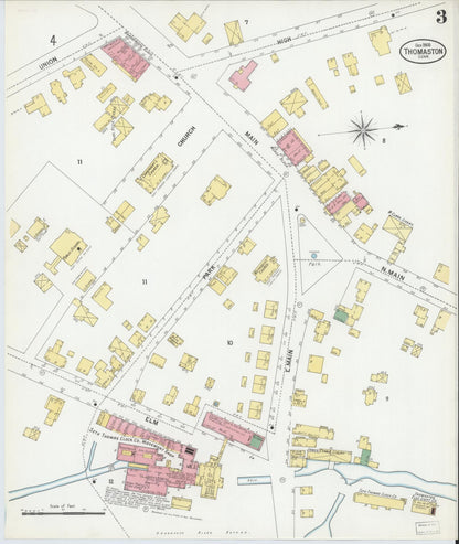 Sanborn Fire Insurance Map from Thomaston, Litchfield County, Connecticut (1900), Sheet #0003 - Complete Map Set gallery image, historic Sanborn map, vintage wall art, Connecticut Connecticut