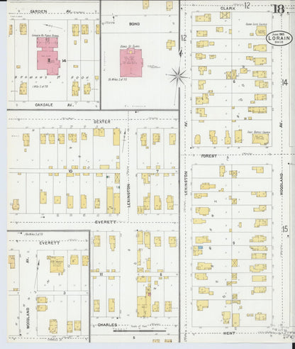Sanborn Fire Insurance Map from Lorain, Lorain County, Ohio (1905), Sheet #0018 - Historic Sanborn Fire Insurance Map Print, vintage old map wall art, antique decor, genealogy gift, Ohio Ohio map