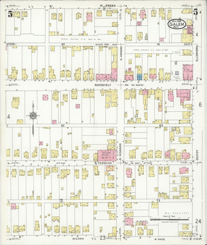 Sanborn Fire Insurance Map from Salem, Columbiana County, Ohio (1926), Sheet #0005 - Complete Map Set gallery image, historic Sanborn map, vintage wall art, Ohio Ohio