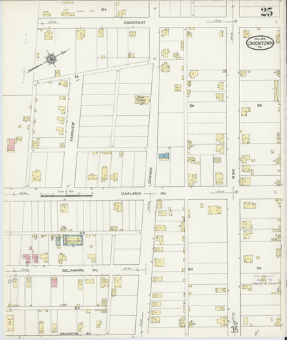 Sanborn Fire Insurance Map from Uniontown, Fayette County, Pennsylvania (1914), Sheet #0025 - Complete Map Set gallery image, historic Sanborn map, vintage wall art, Pennsylvania Pennsylvania