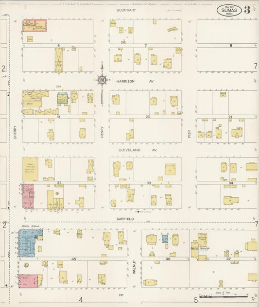 Sanborn Fire Insurance Map from Sumas, Whatcom County, Washington (1914), Sheet #0003 - Historic Sanborn Fire Insurance Map Print, vintage old map wall art, antique decor, genealogy gift, Washington Washington map