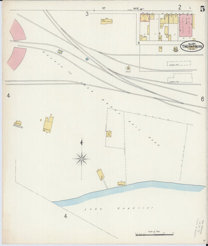 Sanborn Fire Insurance Map from Two Harbors, Lake County, Minnesota (1897), Sheet #0005 - Complete Map Set gallery image, historic Sanborn map, vintage wall art, Minnesota Minnesota