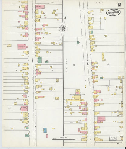 Sanborn Fire Insurance Map from Boonsboro, Washington County, Maryland (1904), Sheet #0002 - Complete Map Set gallery image, historic Sanborn map, vintage wall art, Maryland Maryland