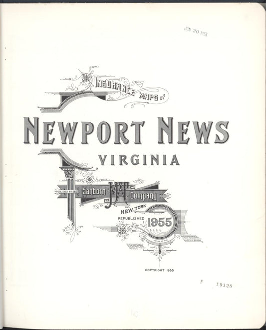 Sanborn Fire Insurance Map from Newport News, Independent Cities, Virginia. (1955) – Historic Sanborn Fire Insurance Map Print