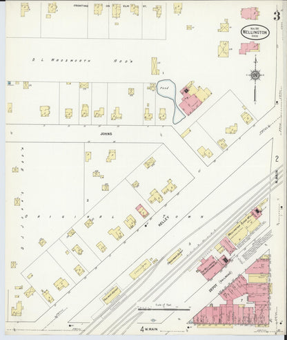 Sanborn Fire Insurance Map from Wellington, Lorain County, Ohio (1911), Sheet #0003 - Complete Map Set gallery image, historic Sanborn map, vintage wall art, Ohio Ohio