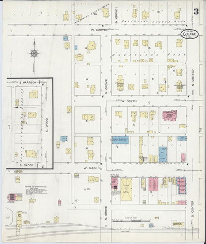 Sanborn Fire Insurance Map from Colfax, McLean County, Illinois (1914), Sheet #0003 - Complete Map Set gallery image, historic Sanborn map, vintage wall art, Illinois Illinois