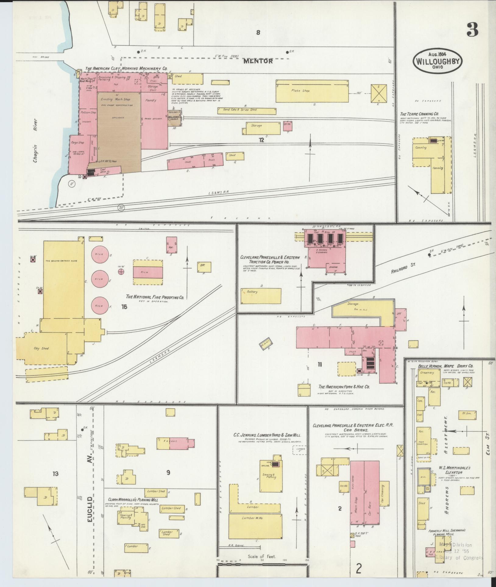 Sanborn Fire Insurance Map from Willoughby, Lake County, Ohio (1904), Sheet #0003 - Complete Map Set gallery image, historic Sanborn map, vintage wall art, Ohio Ohio