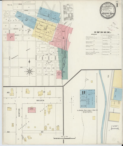 Sanborn Fire Insurance Map from Mineral Point, Iowa County, Wisconsin (1894), Sheet #0001 - Complete Map Set gallery image, historic Sanborn map, vintage wall art, Wisconsin Wisconsin