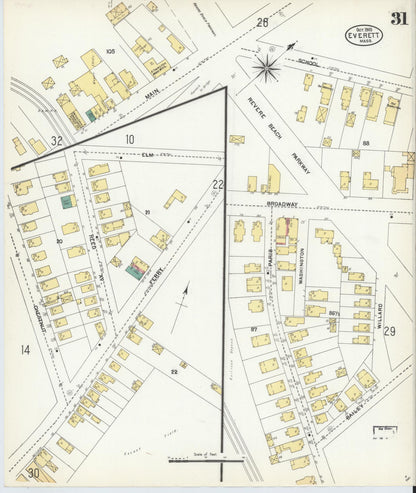 Sanborn Fire Insurance Map from Everett, Middlesex County, Massachusetts (1903), Sheet #0031 - Complete Map Set gallery image, historic Sanborn map, vintage wall art, Massachusetts Massachusetts