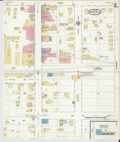 Sanborn Fire Insurance Map from Scottville, Mason County, Michigan (1916), Sheet #0003 - Historic Sanborn Fire Insurance Map Print, vintage old map wall art, antique decor, genealogy gift, Michigan Michigan map