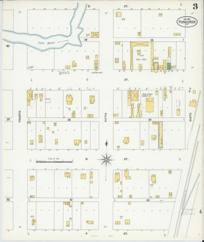 Sanborn Fire Insurance Map from Pond Creek, Grant County, Oklahoma (1901), Sheet #0003 - Complete Map Set gallery image, historic Sanborn map, vintage wall art, Oklahoma Oklahoma