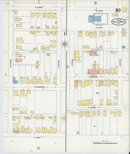 Sanborn Fire Insurance Map from Bellefonte, Centre County, Pennsylvania (1904), Sheet #0010 - Complete Map Set gallery image, historic Sanborn map, vintage wall art, Pennsylvania Pennsylvania