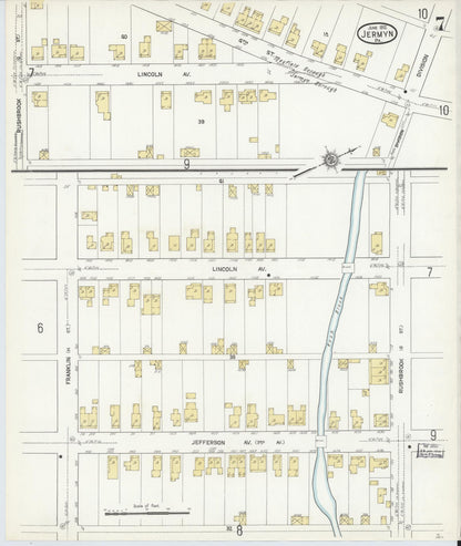 Sanborn Fire Insurance Map from Jermyn, Lackawanna County, Pennsylvania (1912), Sheet #0007 - Complete Map Set gallery image, historic Sanborn map, vintage wall art, Pennsylvania Pennsylvania