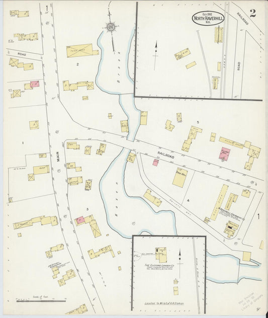 Sanborn Fire Insurance Map from North Haverhill, Grafton County, New Hampshire (1912), Sheet #0002 - Historic Sanborn Fire Insurance Map Print, vintage old map wall art, antique decor, genealogy gift, New Hampshire New Hampshire map