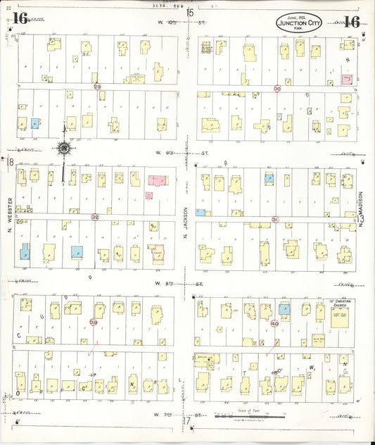Sanborn Fire Insurance Map from Junction City, Geary County, Kansas (1947), Sheet #0016 - Historic Sanborn Fire Insurance Map Print, vintage old map wall art, antique decor, genealogy gift, Kansas Kansas map