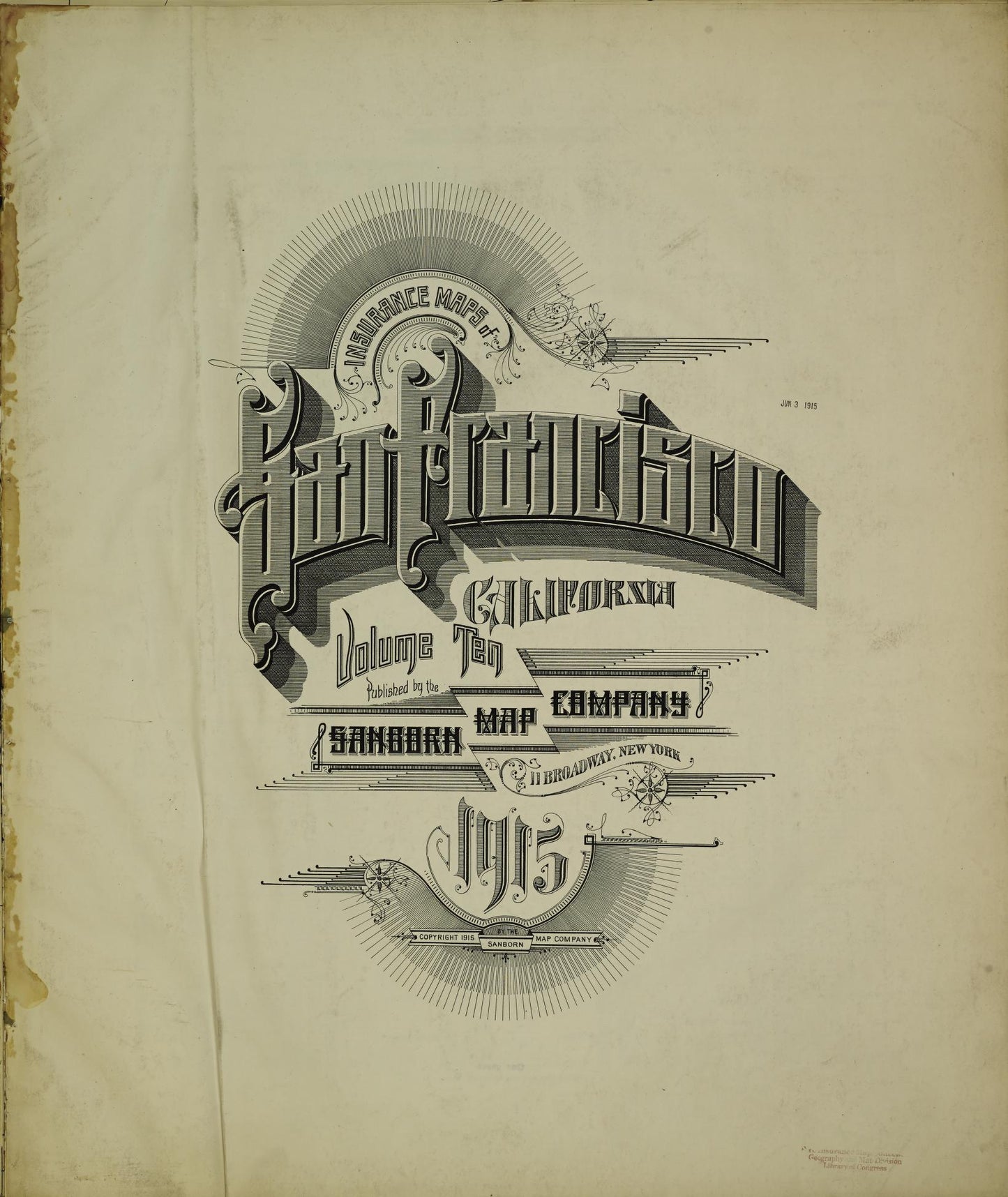 Sanborn Fire Insurance Map from San Francisco, San Francisco County, California (1915), Sheet #0001 - Complete Map Set gallery image, historic Sanborn map, vintage wall art, California California