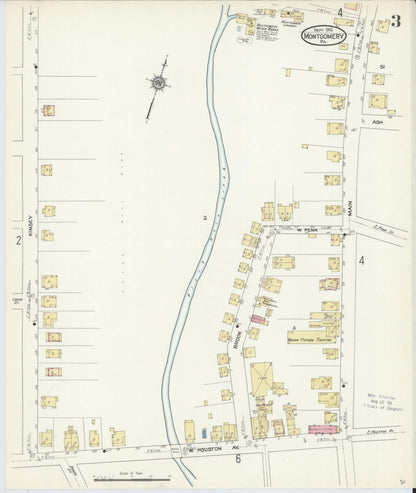 Sanborn Fire Insurance Map from Montgomery, Lycoming County, Pennsylvania (1912), Sheet #0003 - Historic Sanborn Fire Insurance Map Print, vintage old map wall art, antique decor, genealogy gift, Pennsylvania Pennsylvania map