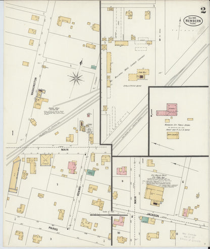 Sanborn Fire Insurance Map from Newbern, Dyer County, Tennessee (1900), Sheet #0002 - Complete Map Set gallery image, historic Sanborn map, vintage wall art, Tennessee Tennessee