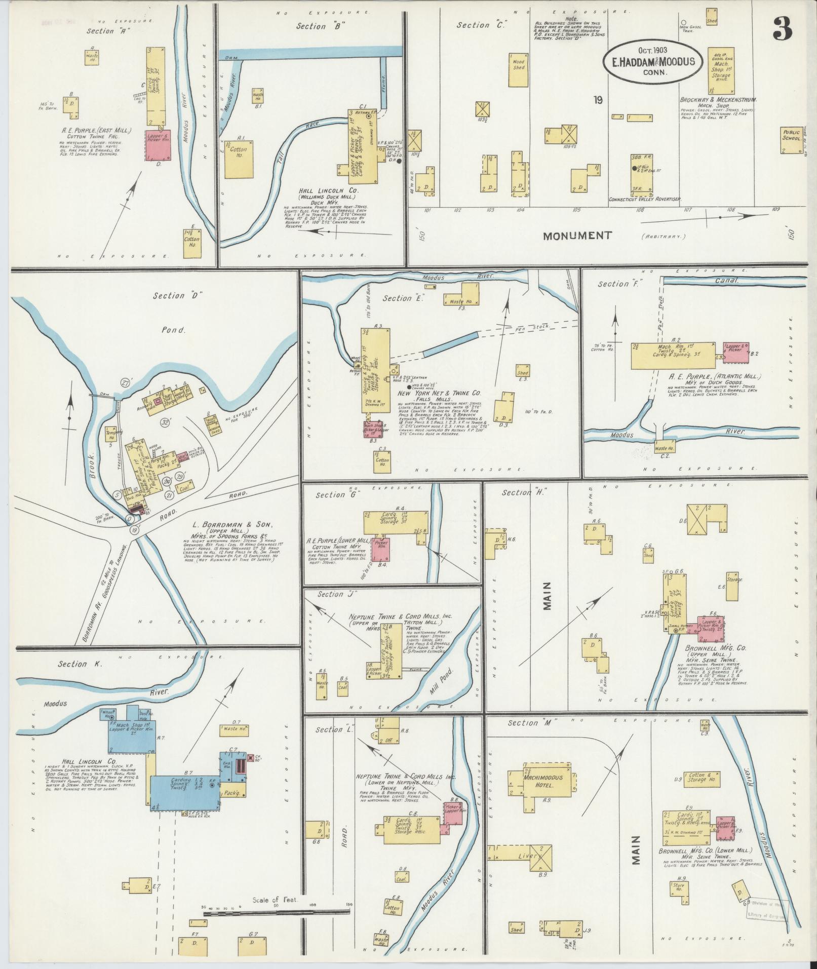 Sanborn Fire Insurance Map from East Haddam, Middlesex County, Connecticut (1903), Sheet #0003 - Complete Map Set gallery image, historic Sanborn map, vintage wall art, Connecticut Connecticut