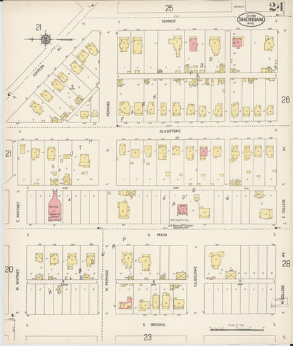 Sanborn Fire Insurance Map from Sheridan, Sheridan County, Wyoming (1912), Sheet #0024 - Complete Map Set gallery image, historic Sanborn map, vintage wall art, Wyoming Wyoming