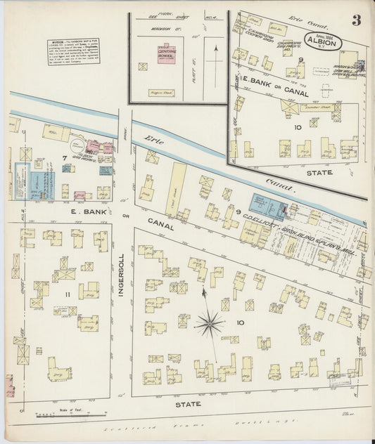 Sanborn Fire Insurance Map from Albion, Orleans County, New York (1884), Sheet #0003 - Historic Sanborn Fire Insurance Map Print, vintage old map wall art, antique decor, genealogy gift, New York New York map