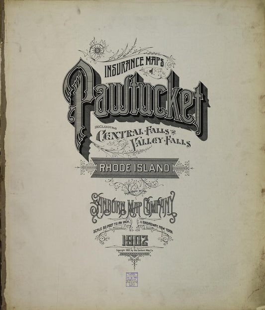 Sanborn Fire Insurance Map from Pawtucket, Providence County, Rhode Island. (1902) – Historic Sanborn Fire Insurance Map Print