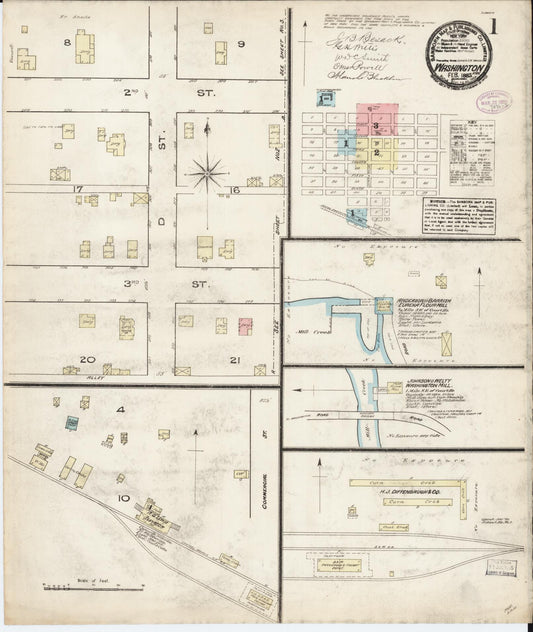 Sanborn Fire Insurance Map from Washington, Washington County, Kansas. (1885) – Historic Sanborn Fire Insurance Map Print