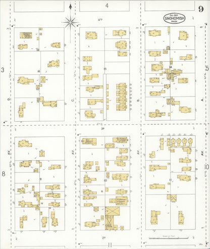 Sanborn Fire Insurance Map from Snohomish, Snohomish County, Washington (1905), Sheet #0009 - Complete Map Set gallery image, historic Sanborn map, vintage wall art, Washington Washington