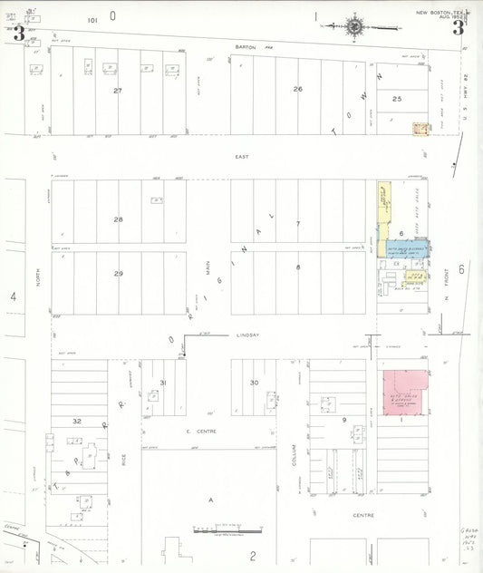Sanborn Fire Insurance Map from New Boston, Bowie County, Texas (1952), Sheet #0003 - Historic Sanborn Fire Insurance Map Print, vintage old map wall art, antique decor, genealogy gift, Texas Texas map