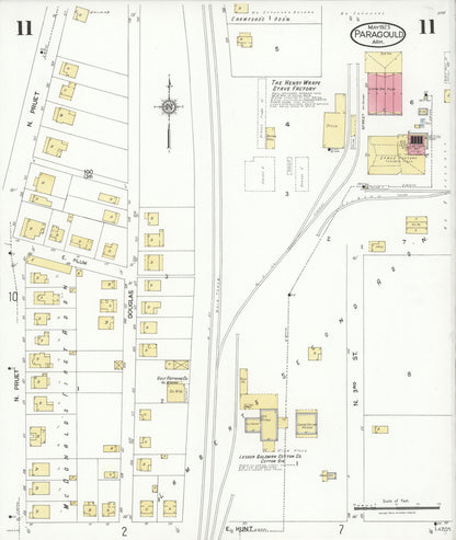 Sanborn Fire Insurance Map from Paragould, Greene County, Arkansas (1923), Sheet #0011 - Complete Map Set gallery image, historic Sanborn map, vintage wall art, Arkansas Arkansas