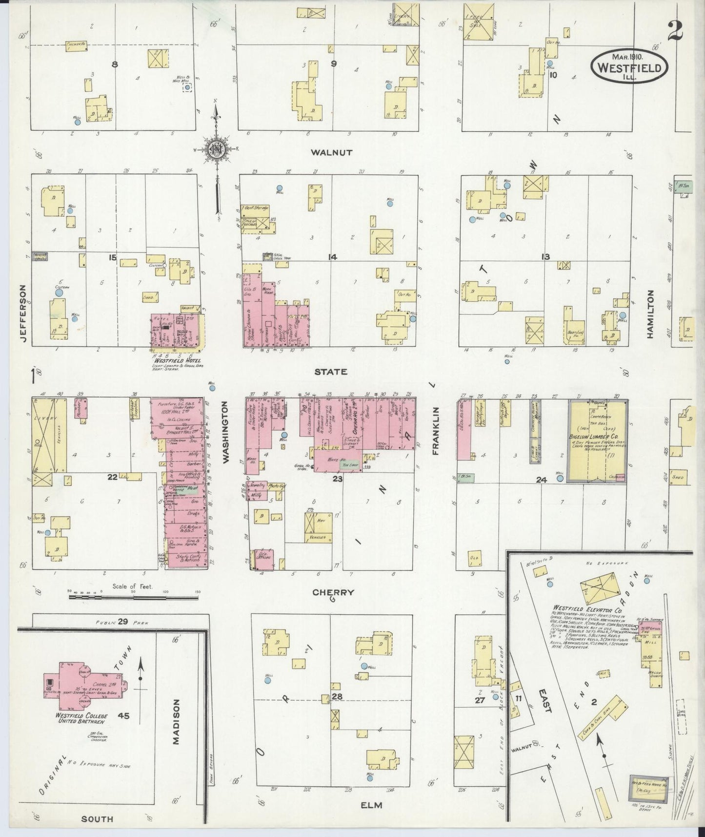 Sanborn Fire Insurance Map from Westfield, Clark County, Illinois (1910), Sheet #0002 - Complete Map Set gallery image, historic Sanborn map, vintage wall art, Illinois Illinois