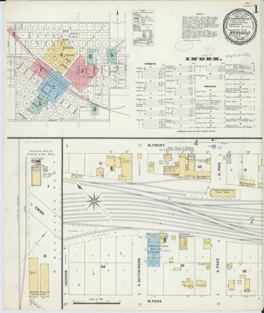 Sanborn Fire Insurance Map from Harvard, McHenry County, Illinois (1897), Sheet #0001 - Historic Sanborn Fire Insurance Map Print, vintage old map wall art, antique decor, genealogy gift, Illinois Illinois map