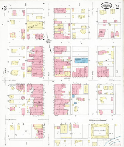 Sanborn Fire Insurance Map from Hamburg, Fremont County, Iowa (1930), Sheet #0002 - Historic Sanborn Fire Insurance Map Print