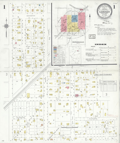 Sanborn Fire Insurance Map from Gardner, Grundy County, Illinois (1932), Sheet #0001 - Complete Map Set gallery image, historic Sanborn map, vintage wall art, Illinois Illinois
