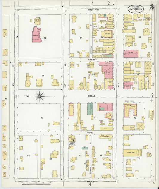Sanborn Fire Insurance Map from Emporium, Cameron County, Pennsylvania (1903), Sheet #0003 - Historic Sanborn Fire Insurance Map Print, vintage old map wall art, antique decor, genealogy gift, Pennsylvania Pennsylvania map