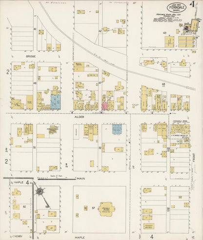 Sanborn Fire Insurance Map from Ferndale, Whatcom County, Washington (1912), Sheet #0004 - Complete Map Set gallery image, historic Sanborn map, vintage wall art, Washington Washington