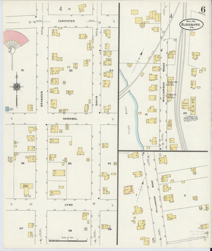 Sanborn Fire Insurance Map from Blossburg, Tioga County, Pennsylvania (1911), Sheet #0006 - Historic Sanborn Fire Insurance Map Print, vintage old map wall art, antique decor, genealogy gift, Pennsylvania Pennsylvania map