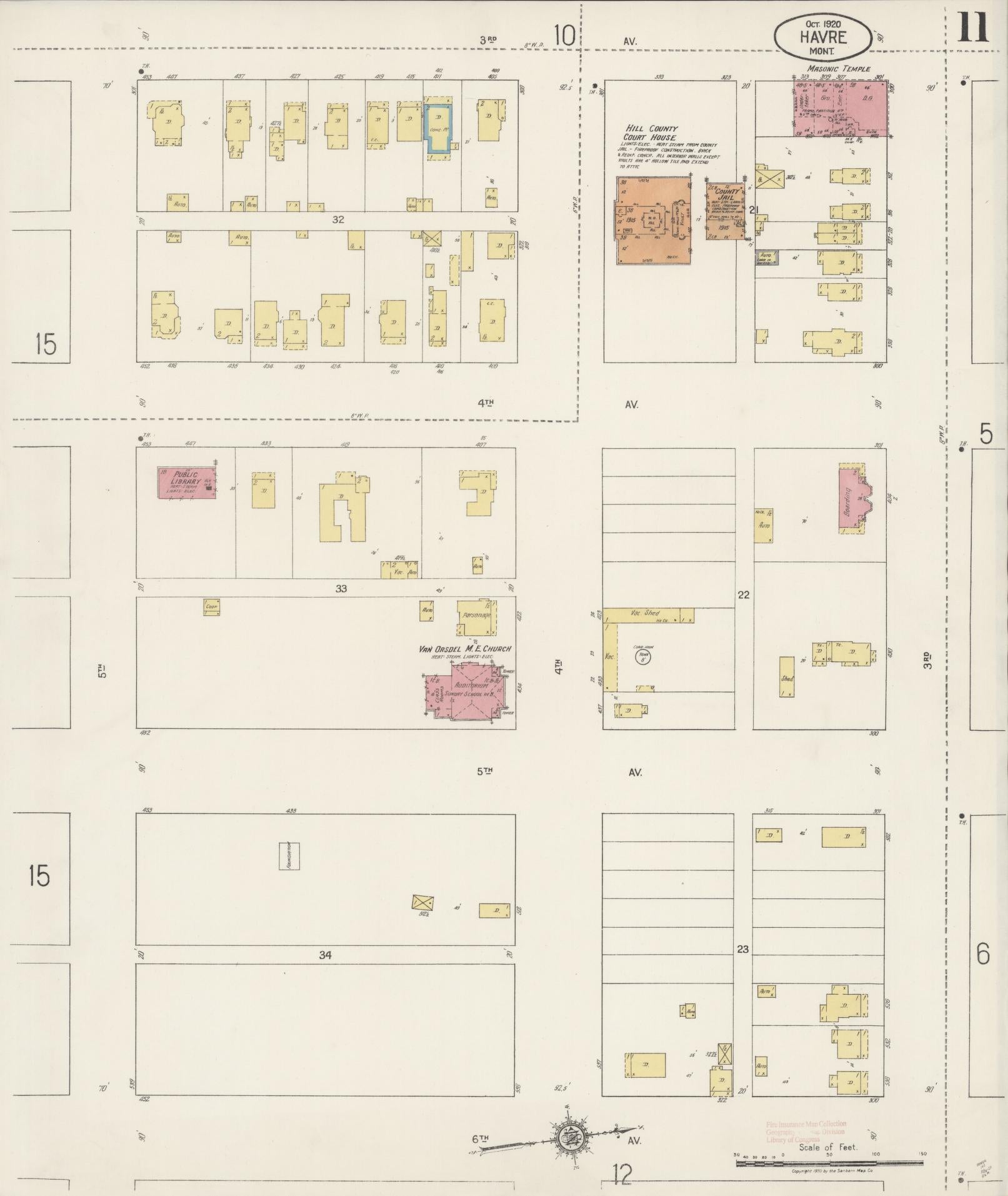 Sanborn Fire Insurance Map from Havre, Hill County, Montana (1920), Sheet #0011 - Historic Sanborn Fire Insurance Map Print, vintage old map wall art, antique decor, genealogy gift, Montana Montana map