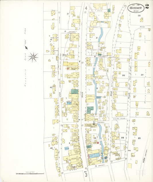 Sanborn Fire Insurance Map from Wardner, Shoshone County, Idaho (1901), Sheet #0002 - Historic Sanborn Fire Insurance Map Print, vintage old map wall art, antique decor, genealogy gift, Idaho Idaho map
