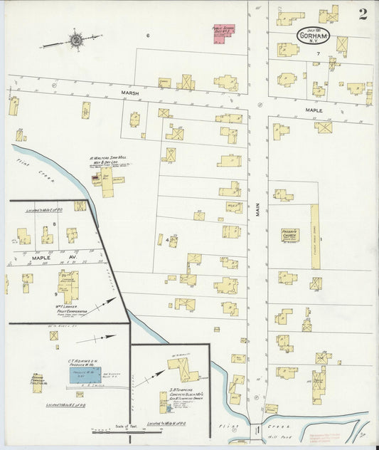 Sanborn Fire Insurance Map from Gorham, Ortario County, New York (1911), Sheet #0002 - Historic Sanborn Fire Insurance Map Print, vintage old map wall art, antique decor, genealogy gift, New York New York map