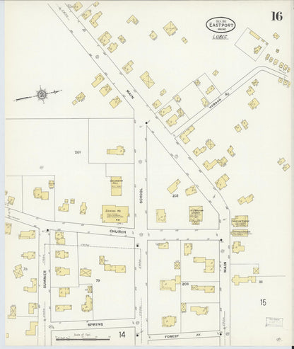 Sanborn Fire Insurance Map from Eastport, Washington County, Maine (1911), Sheet #0016 - Complete Map Set gallery image, historic Sanborn map, vintage wall art, Maine Maine
