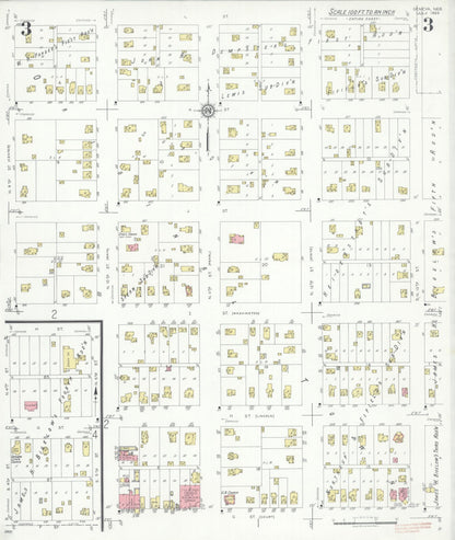 Sanborn Fire Insurance Map from Geneva, Fillmore County, Nebraska (1933), Sheet #0003 - Complete Map Set gallery image, historic Sanborn map, vintage wall art, Nebraska Nebraska