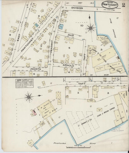 Sanborn Fire Insurance Map from Pawtucket, Providence County, Rhode Island (1884), Sheet #0002 - Complete Map Set gallery image, historic Sanborn map, vintage wall art, Rhode Island Rhode Island