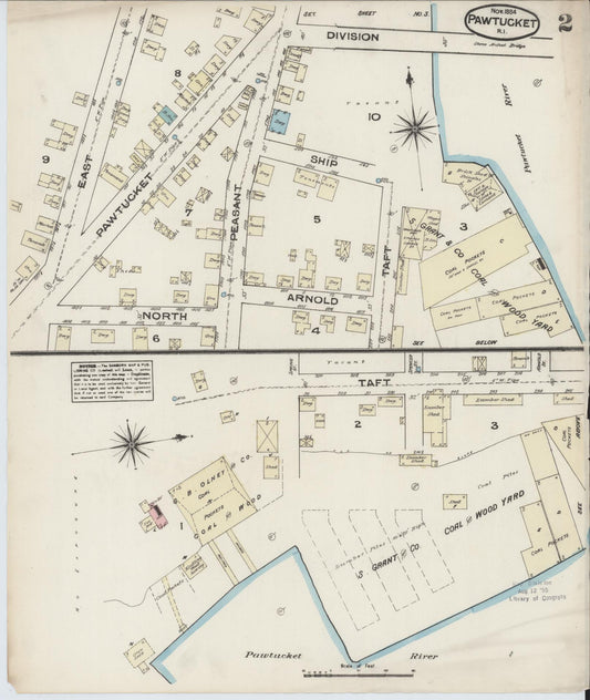 Sanborn Fire Insurance Map from Pawtucket, Providence County, Rhode Island (1884), Sheet #0002 - Complete Map Set gallery image, historic Sanborn map, vintage wall art, Rhode Island Rhode Island