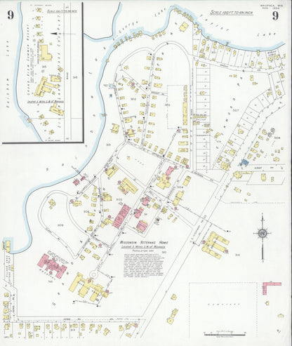 Sanborn Fire Insurance Map from Waupaca, Waupaca County, Wisconsin (1934), Sheet #0009 - Complete Map Set gallery image, historic Sanborn map, vintage wall art, Wisconsin Wisconsin